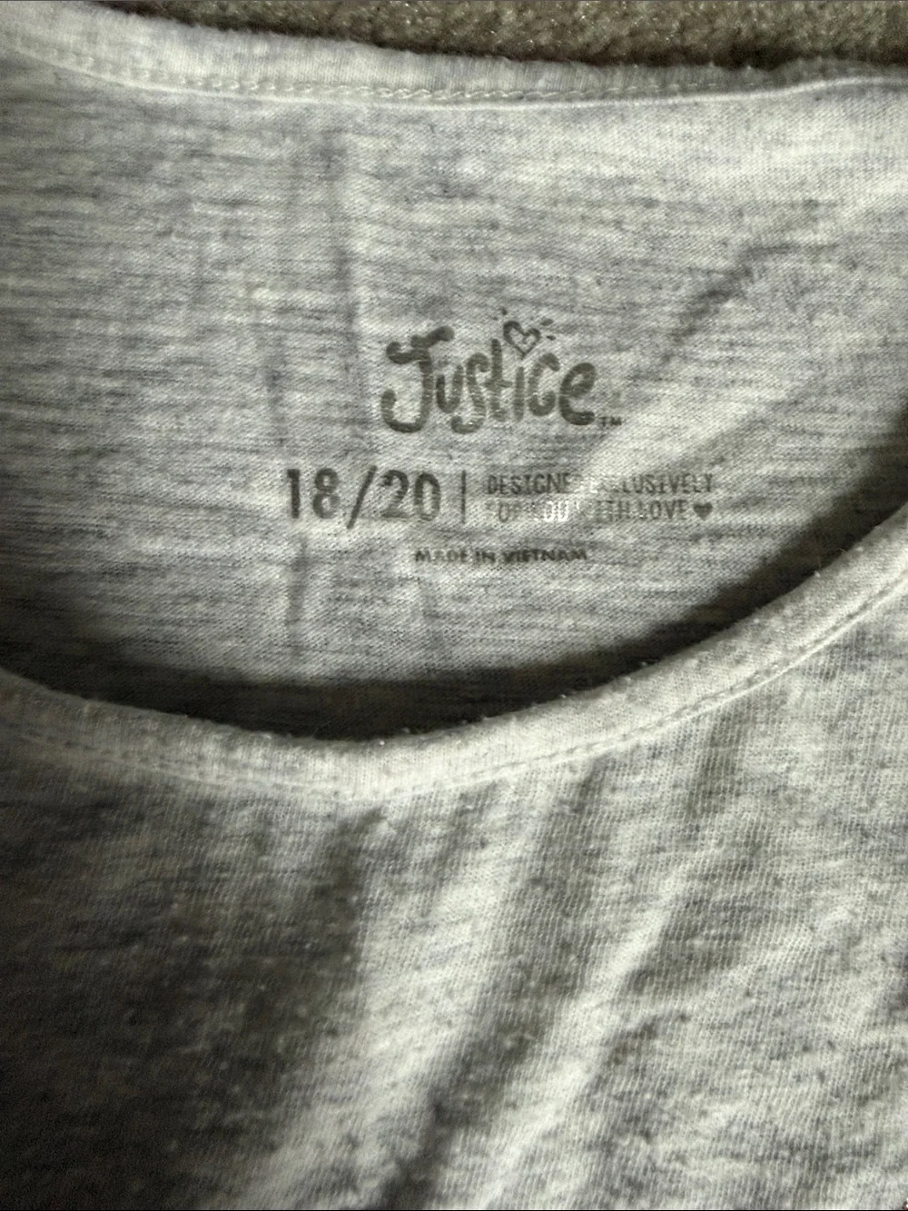 Justice Gray Tee with Reversible Sequin Unicorn - Red and Gold Accents